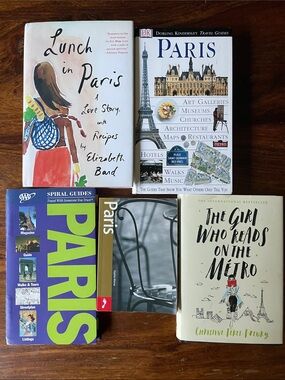 5 Cute PARIS Themed Curated Bookstack Mixed Travel + Fiction Books Book Bundle